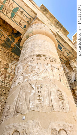 Medinet Habu, the mortuary temple of Ramesses III, located on the west bank of Luxor, Egypt. Medinet Habu, the mortuary temple of Ramesses III, located on the west bank of Luxor, Egypt. 141133373