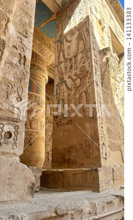 Medinet Habu, the mortuary temple of Ramesses III, located on the west bank of Luxor, Egypt. Medinet Habu, the mortuary temple of Ramesses III, located on the west bank of Luxor, Egypt. 141133383