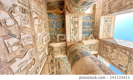 Medinet Habu, the mortuary temple of Ramesses III, located on the west bank of Luxor, Egypt. Medinet Habu, the mortuary temple of Ramesses III, located on the west bank of Luxor, Egypt. 141133411