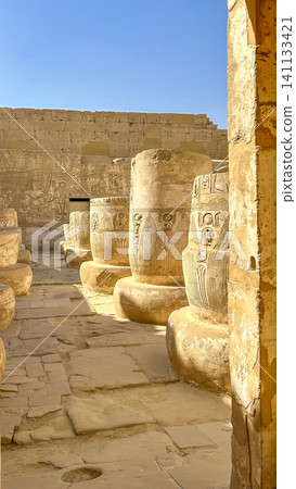 Medinet Habu, the mortuary temple of Ramesses III, located on the west bank of Luxor, Egypt. Medinet Habu, the mortuary temple of Ramesses III, located on the west bank of Luxor, Egypt. 141133421