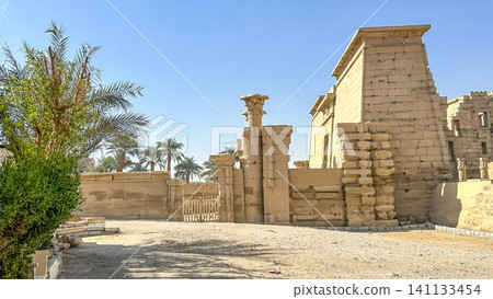 Medinet Habu, the mortuary temple of Ramesses III, located on the west bank of Luxor, Egypt. Medinet Habu, the mortuary temple of Ramesses III, located on the west bank of Luxor, Egypt. 141133454