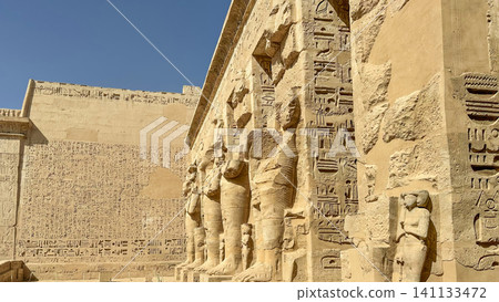 Medinet Habu, the mortuary temple of Ramesses III, located on the west bank of Luxor, Egypt. Medinet Habu, the mortuary temple of Ramesses III, located on the west bank of Luxor, Egypt. 141133472