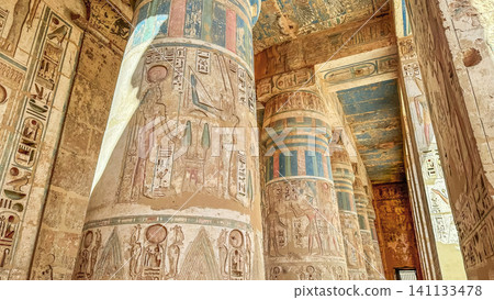 Medinet Habu, the mortuary temple of Ramesses III, located on the west bank of Luxor, Egypt. Medinet Habu, the mortuary temple of Ramesses III, located on the west bank of Luxor, Egypt. 141133478
