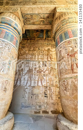 Medinet Habu, the mortuary temple of Ramesses III, located on the west bank of Luxor, Egypt. Medinet Habu, the mortuary temple of Ramesses III, located on the west bank of Luxor, Egypt. 141133480