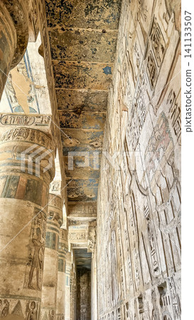 Medinet Habu, the mortuary temple of Ramesses III, located on the west bank of Luxor, Egypt. Medinet Habu, the mortuary temple of Ramesses III, located on the west bank of Luxor, Egypt. 141133507