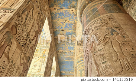 Medinet Habu, the mortuary temple of Ramesses III, located on the west bank of Luxor, Egypt. Medinet Habu, the mortuary temple of Ramesses III, located on the west bank of Luxor, Egypt. 141133519