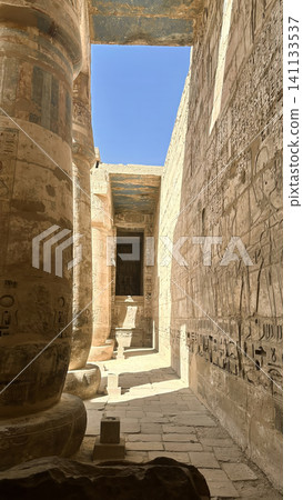 Medinet Habu, the mortuary temple of Ramesses III, located on the west bank of Luxor, Egypt. Medinet Habu, the mortuary temple of Ramesses III, located on the west bank of Luxor, Egypt. 141133537