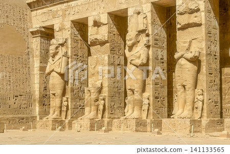 Medinet Habu, the mortuary temple of Ramesses III, located on the west bank of Luxor, Egypt. Medinet Habu, the mortuary temple of Ramesses III, located on the west bank of Luxor, Egypt. 141133565