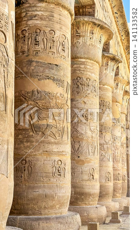 Medinet Habu, the mortuary temple of Ramesses III, located on the west bank of Luxor, Egypt. Medinet Habu, the mortuary temple of Ramesses III, located on the west bank of Luxor, Egypt. 141133582