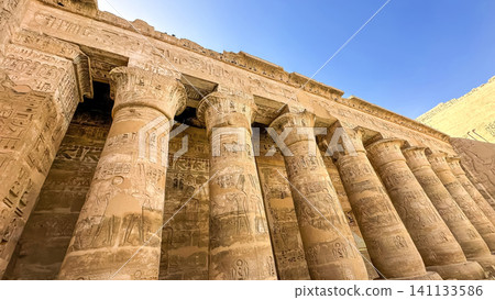 Medinet Habu, the mortuary temple of Ramesses III, located on the west bank of Luxor, Egypt. Medinet Habu, the mortuary temple of Ramesses III, located on the west bank of Luxor, Egypt. 141133586