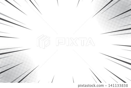 Comic manga transparent background with radial lines frame speed action effect Comic manga transparent background with radial lines frame speed action effect 141133838