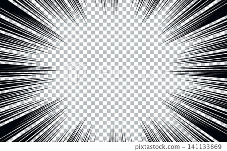 Anime comic book abstract frame with black pattern of superhero action lines. 141133869