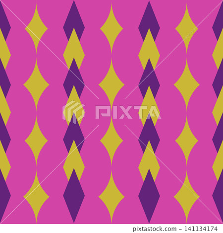 Retro 70s Geometric Diamond Seamless Pattern Background Retro 70s Geometric Diamond Seamless Pattern Background 141134174
