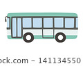 Simple, hand-drawn style illustration of a route bus (icon material for public transportation, vehicles, and cars) 141134550