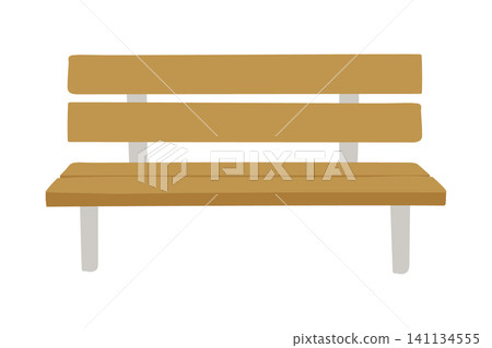 Simple wooden bench illustration (park, bus stop, rest area, chair icon material) Simple wooden bench illustration (park, bus stop, rest area, chair icon material) 141134555