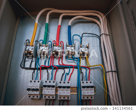 Electrical equipment. Background and texture Electrical equipment. Background and texture 141134561