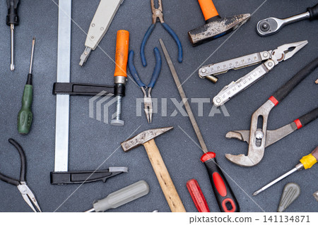 Hand Tools Background. Instruments for fixing. Work equipment set Hand Tools Background. Instruments for fixing. Work equipment set 141134871