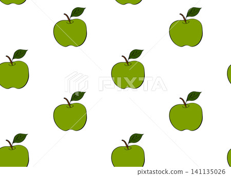 Retro green apple School seamless pattern colored hand drawn illustration. Vector graphic line ink art. Fresh organic healthy fruit background. invitation, holiday banner, postcard. Retro green apple School seamless pattern colored hand drawn illustration. Vector graphic line ink art. Fresh organic healthy fruit background. invitation, holiday banner, postcard. 141135026
