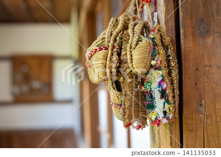 Colorful straw decorations Colorful straw decorations 141135033