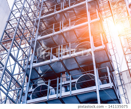 Modern silos for storing grain harvest. Agriculture. Modern silos for storing grain harvest. Agriculture. 141135075