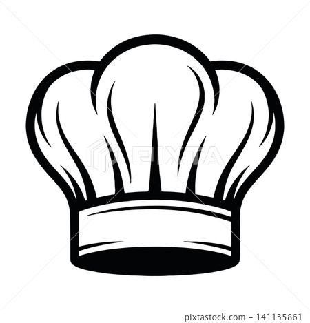 Stylized chef hat line art logo for restaurant or bakery. Stylized chef hat line art logo for restaurant or bakery. 141135861