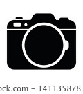 Photo camera silhouette icon isolated on white background. Black symbol of photography and dslr equipment.  141135878