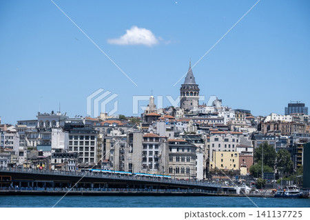 Iconic Istanbul View with Galata Bridge and Tower. Iconic Istanbul View with Galata Bridge and Tower. 141137725