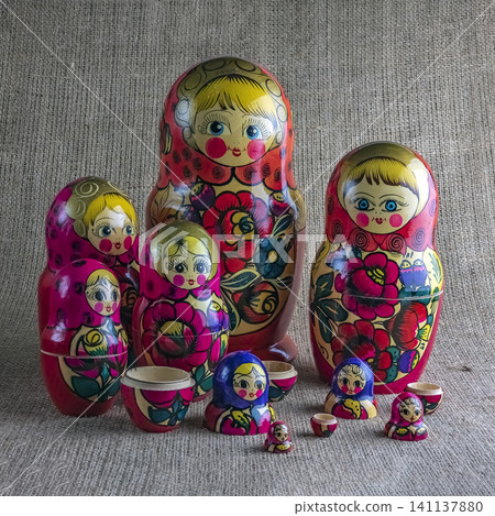 Colorful Hand Painted Wooden Matryoshka Dolls for Collectors Colorful Hand Painted Wooden Matryoshka Dolls for Collectors 141137880