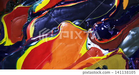 Vibrant Colors Swirl Together in an Artistic Dance of Paint Vibrant Colors Swirl Together in an Artistic Dance of Paint 141138105