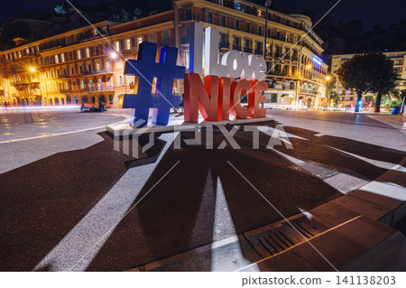 Nice, France - November 2, 2018 - Hashtag I Love Nice sign Nice, France - November 2, 2018 - Hashtag I Love Nice sign 141138203