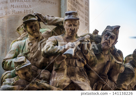 MARSEILLE, FRANCE - 03 Nov 2018 - Soldiers of Monument Des Mobiles MARSEILLE, FRANCE - 03 Nov 2018 - Soldiers of Monument Des Mobiles 141138226