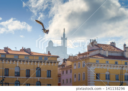 marseille, building, seagull 141138296