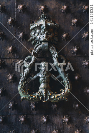 Black metallic Italian style door handle and knocker Black metallic Italian style door handle and knocker 141138521