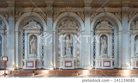 MESSINA, ITALY - NOVEMBER 06, 2018 - Messina Duomo Cathedral and its interiors in Sicily MESSINA, ITALY - NOVEMBER 06, 2018 - Messina Duomo Cathedral and its interiors in Sicily 141139080