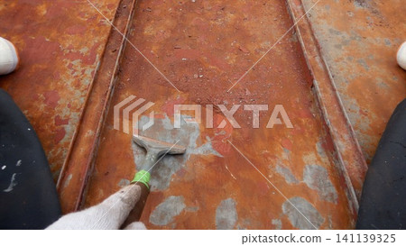 Exterior wall roof painting Exterior wall roof painting 141139325