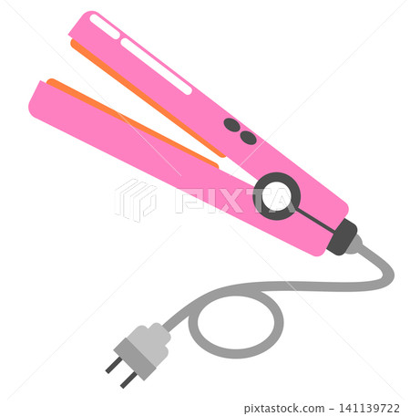 Illustrations of hair styling and hair straightening appliances. Illustrations of hair styling and hair straightening appliances. 141139722