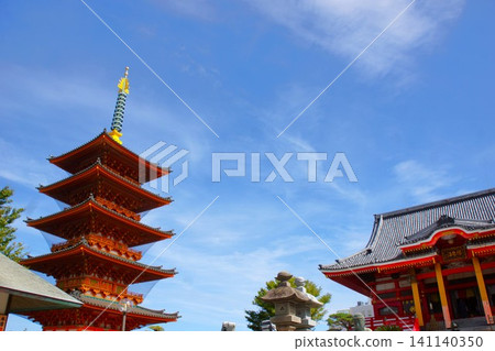 銚子町的街景：飯沼觀音寺（五重塔與正殿） 141140350