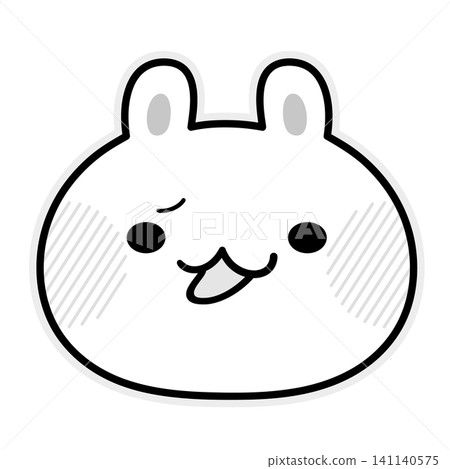 一幅黑白插畫,描繪了一隻表情嘲諷的兔子。 一幅黑白插畫,描繪了一隻表情嘲諷的兔子。 141140575