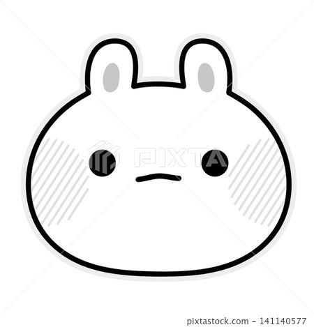 A cute, serene monochrome illustration of a rabbit. A cute, serene monochrome illustration of a rabbit. 141140577