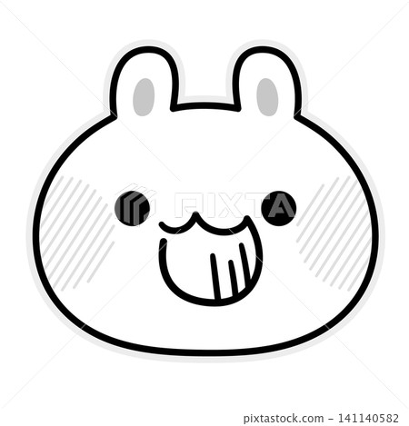 A monochrome illustration of a mischievous-looking rabbit. A monochrome illustration of a mischievous-looking rabbit. 141140582