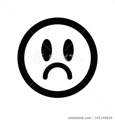 Sad face icon vector Sad face icon vector 141140629