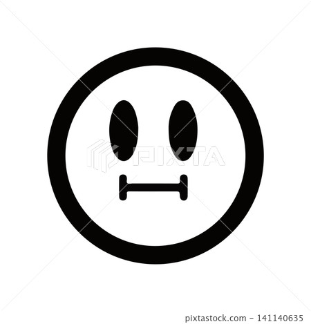 Face icon with closed mouth (vector) Face icon with closed mouth (vector) 141140635