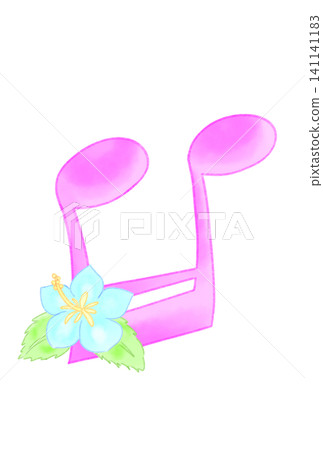 Musical notes with hibiscus flowers Musical notes with hibiscus flowers 141141183