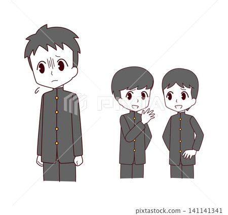 An illustration of a male student being talked about behind his back. An illustration of a male student being talked about behind his back. 141141341