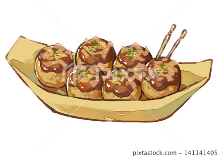 Takoyaki / Summer Festival / Classic / Food / Illustration Material 141141405