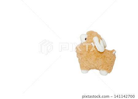 Sheep plush toy, background material for New Year's cards for the Year of the Sheep [White background, cutout] 141142700