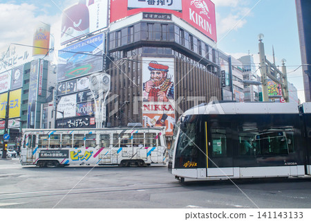 Susukino Intersection and Sapporo Streetcar / Minami 4-jo Nishi 4-chome, Chuo-ku, Sapporo City, Hokkaido 141143133