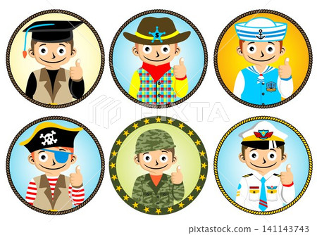 Set of different young boy profession. vector cartoon illustration Set of different young boy profession. vector cartoon illustration 141143743