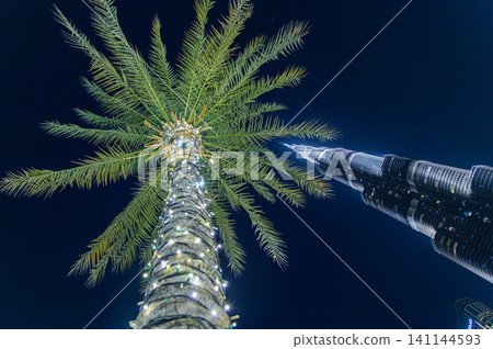 A stunning night view of the Burj Khalifa in Dubai. A stunning night view of the Burj Khalifa in Dubai. 141144593