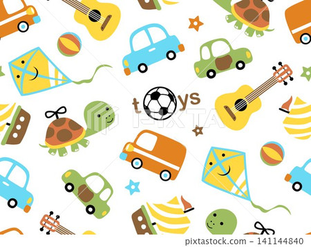 vector seamless pattern, group of children toys vector seamless pattern, group of children toys 141144840